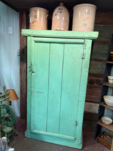 Load image into Gallery viewer, Early Glen Robertson Pine Storage Cupboard – Beaupré Family – Original Mustard Interior
