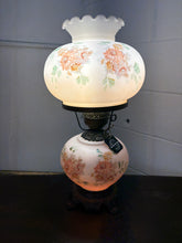 Load image into Gallery viewer, Floral Hurricane Parlor Lamp Hand Painted
