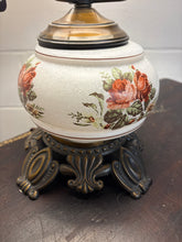 Load image into Gallery viewer, Floral “Gone With The Wind” Hurricane Parlor Lamp
