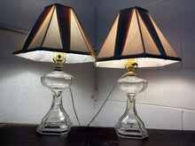 Load image into Gallery viewer, MCM Glass Table Lamps w/ Pleated Shades
