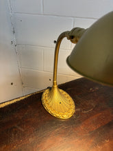 Load image into Gallery viewer, Art Deco Brass Gooseneck Desk Lamp – Fluted Base – Adjustable Height
