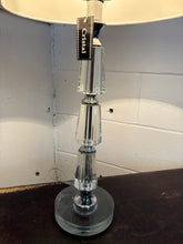 Load image into Gallery viewer, Contemporary Tiered Glass Table Lamp w/ Cream Shade
