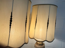 Load image into Gallery viewer, Pair of Ornate Hollywood Regency Porcelain &amp; Metal Table Lamps
