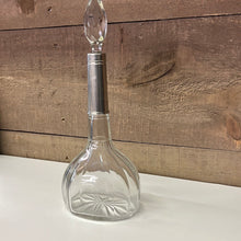 Load image into Gallery viewer, Crystal decanter with silver neck detail
