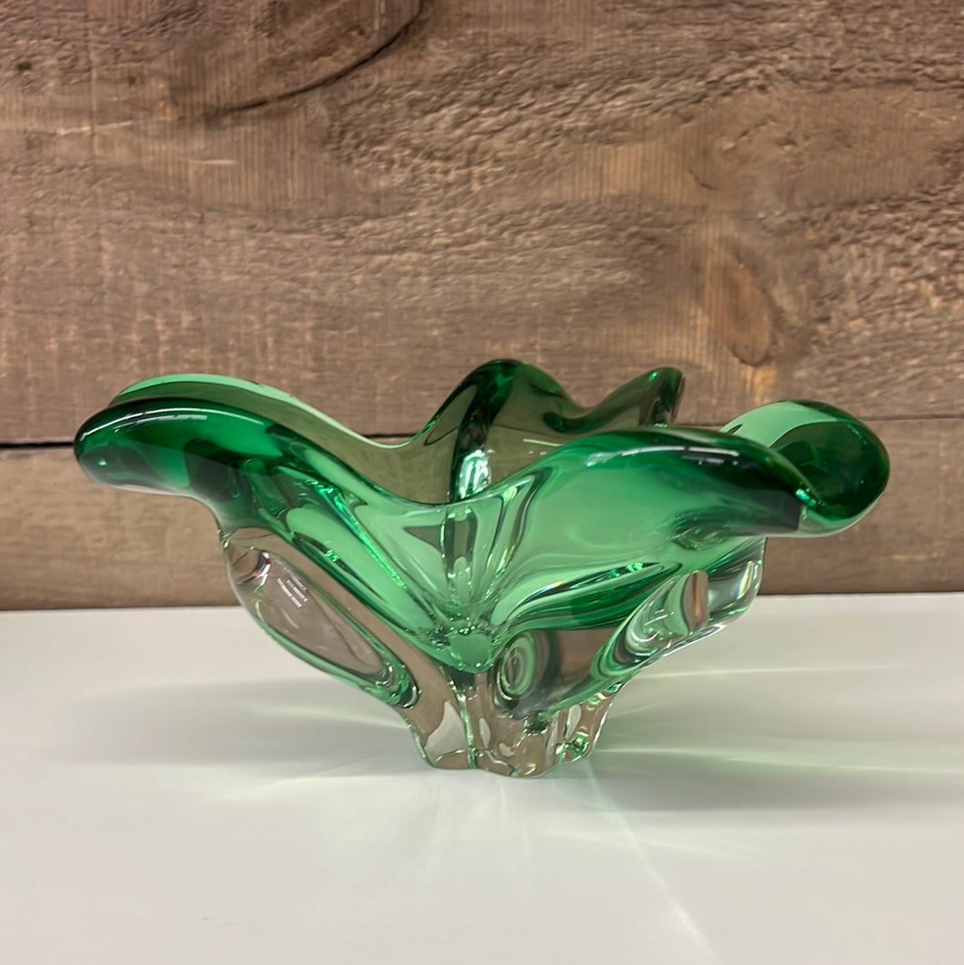 Mint/Kelly Green art glass ashtray