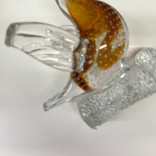 Load image into Gallery viewer, Amber/clear art glass bird
