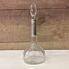 Load image into Gallery viewer, Crystal decanter with silver neck detail
