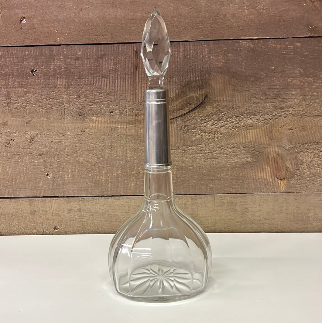 Crystal decanter with silver neck detail