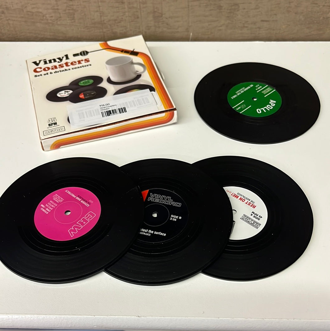 Vinyl coasters set of six