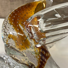 Load image into Gallery viewer, Amber/clear art glass bird
