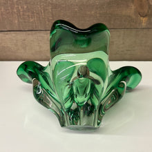 Load image into Gallery viewer, Mint/Kelly Green art glass ashtray
