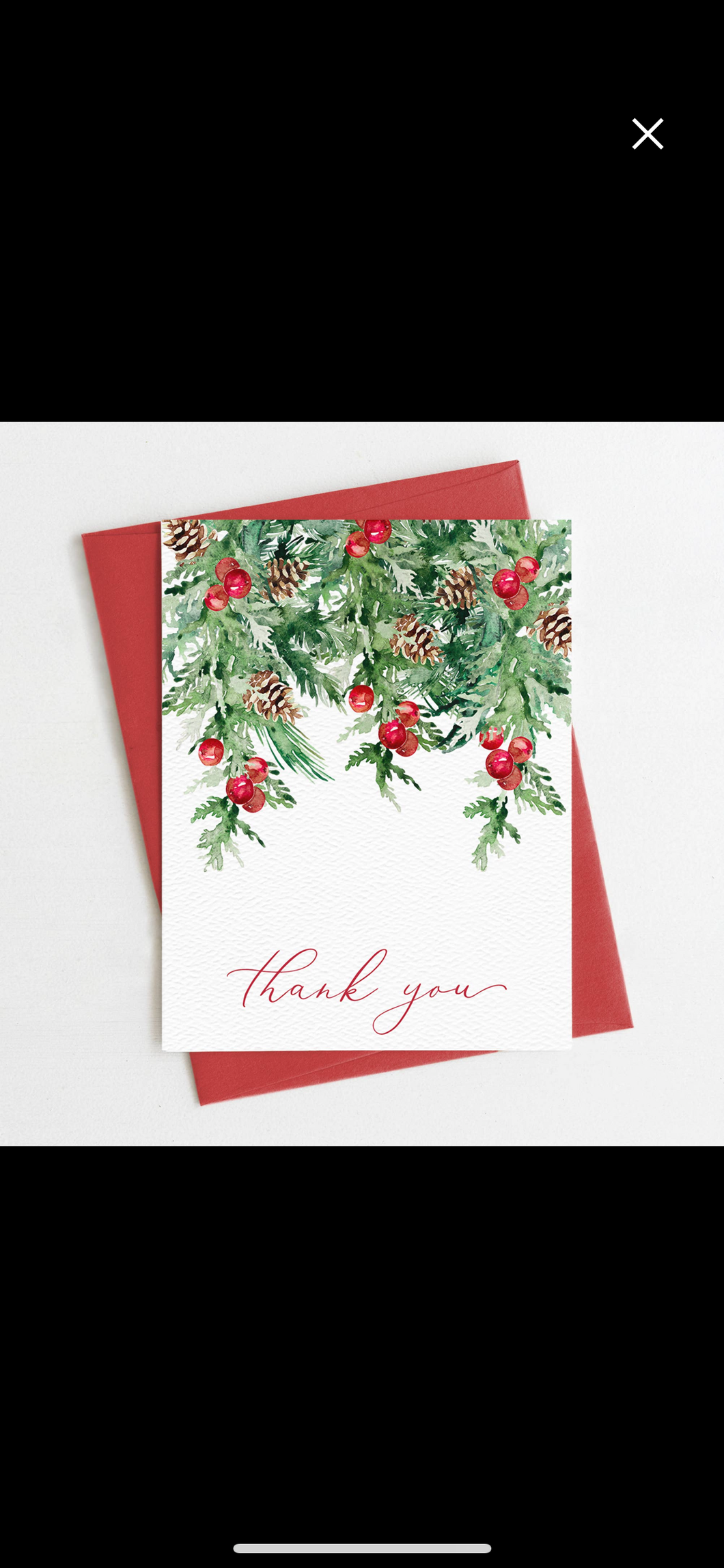 Thank You Greenery Greeting Card, Plant thanks, Winter